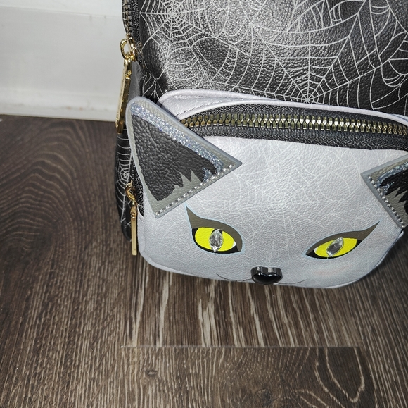 NWT Betsey Johnson Cat Vampire Spider Web Mini Backpack - Picture 16 of 16
